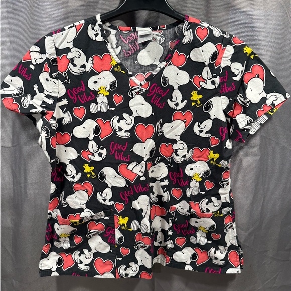 Peanuts Tops - Peanuts Snoopy Scrub Top